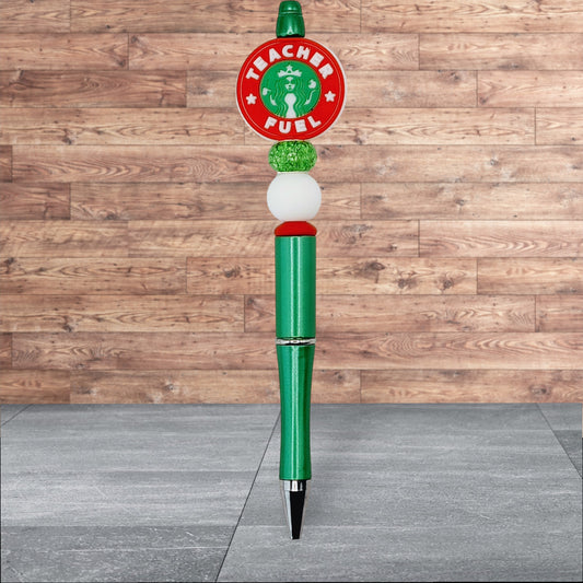 Teacher Themed Silicone Beaded Pen - Teacher Fuel