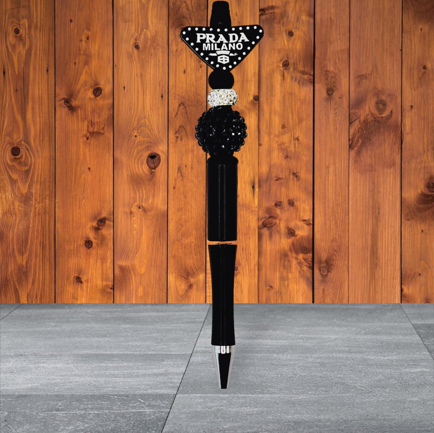 Prada inspired beaded pens - black and white