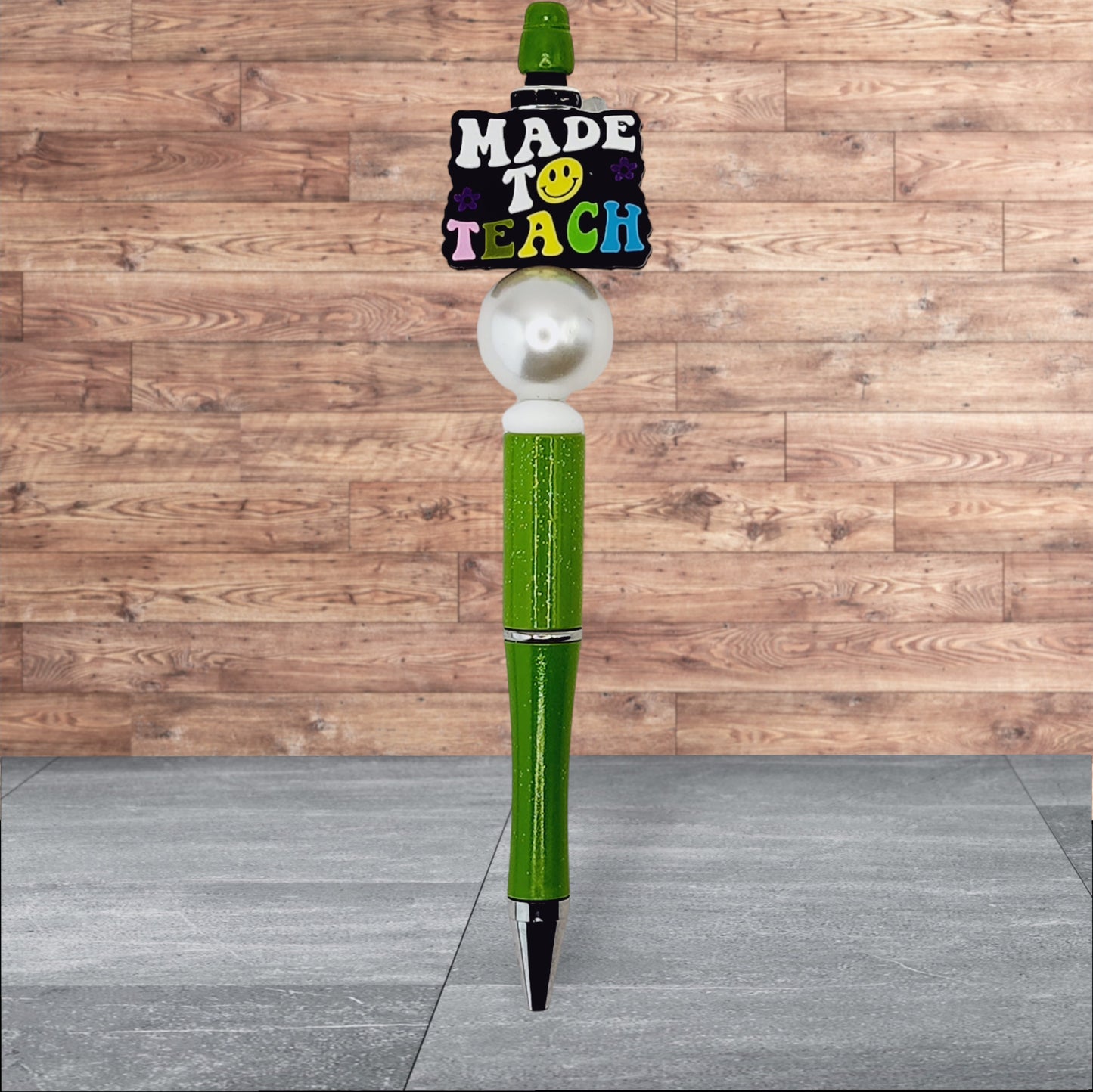 Teacher Themed Silicone Beaded Pen - Made to Teach