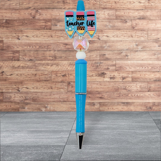 Teacher Themed Silicone Beaded Pen - Teacher Life (Pencils)