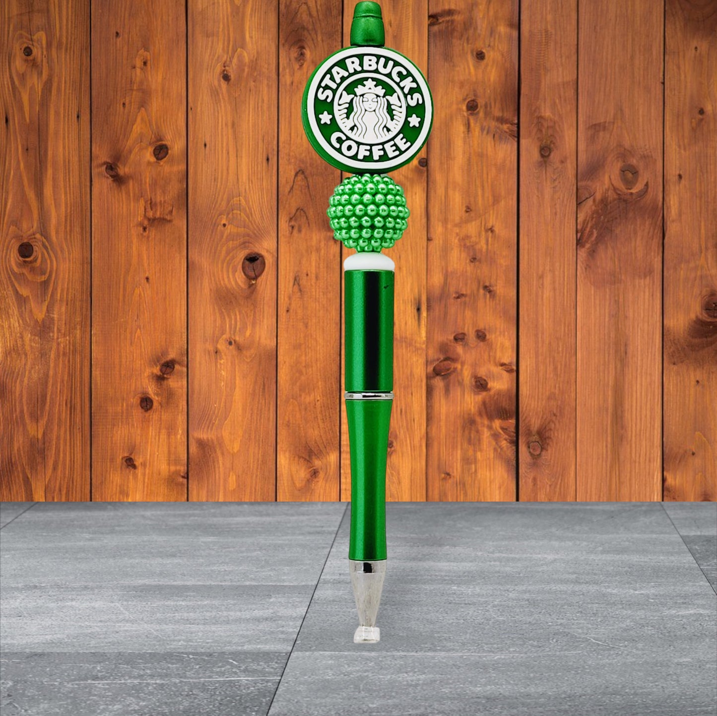 Starbucks Inspired Silicone Beaded Pens – Green