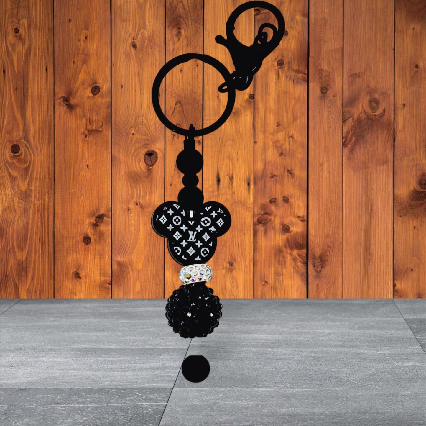 LV Inspired Beaded Keychain – Silicone M Mouse Inspired