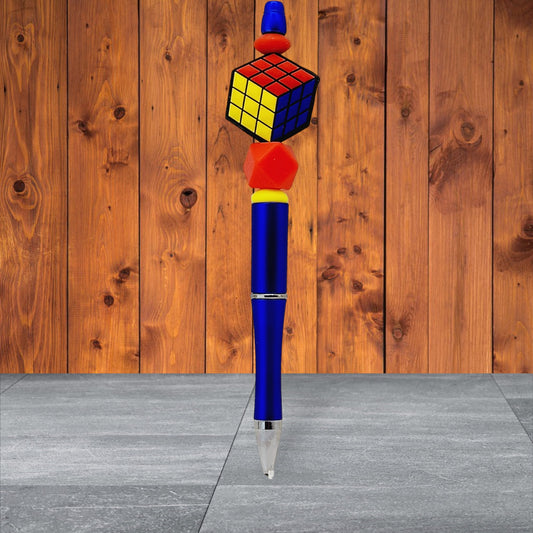 Rubik's Cube Inspired Silicone Beaded Pens